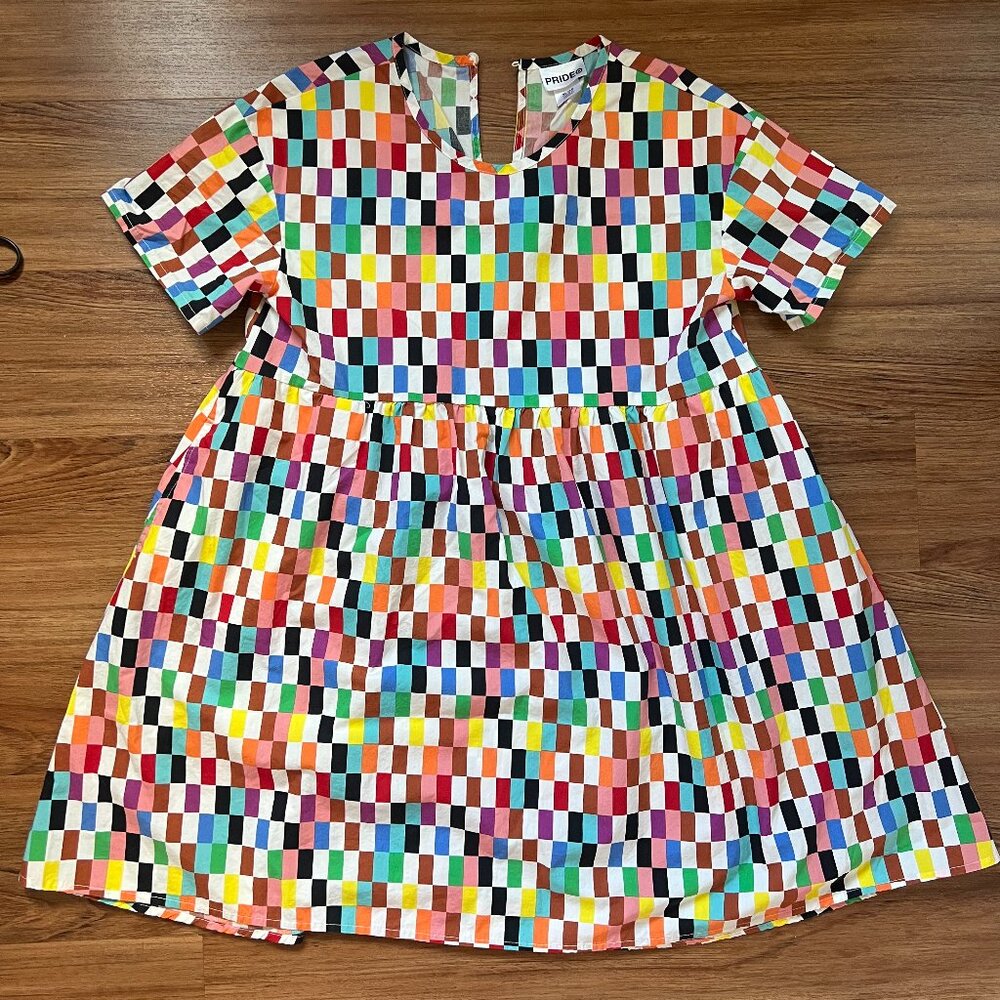 Rainbow Checkered Dress